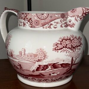 Spode Red and White Dutch Jug
